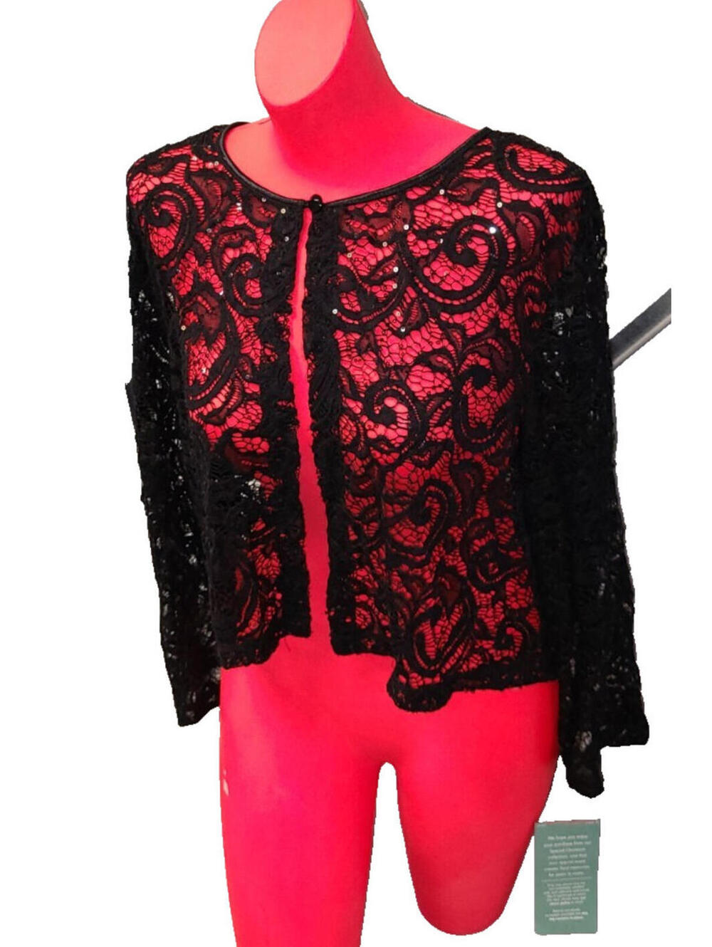 New Perceptions Gothic Lace Top Blouse Open Shirt Top Plus XL